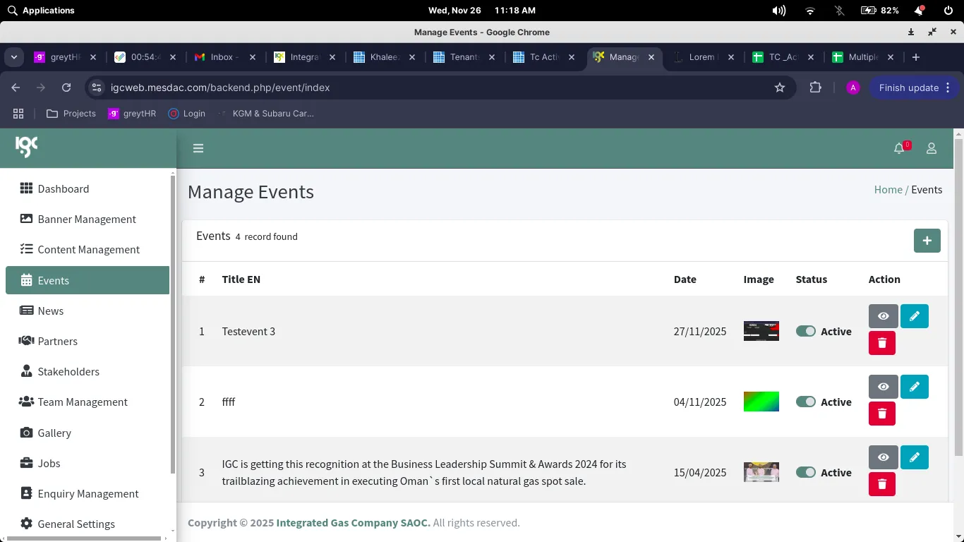 Integrated Gas Company SAOC (IGC) Event1